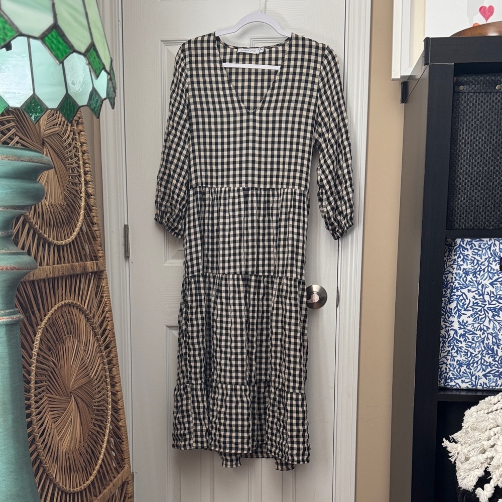 Petal & Pup Gingham Long Sleeve Dress